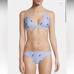 Karl Lagerfeld Blue Sunglasses Bikini Top and Bottom Small NWT